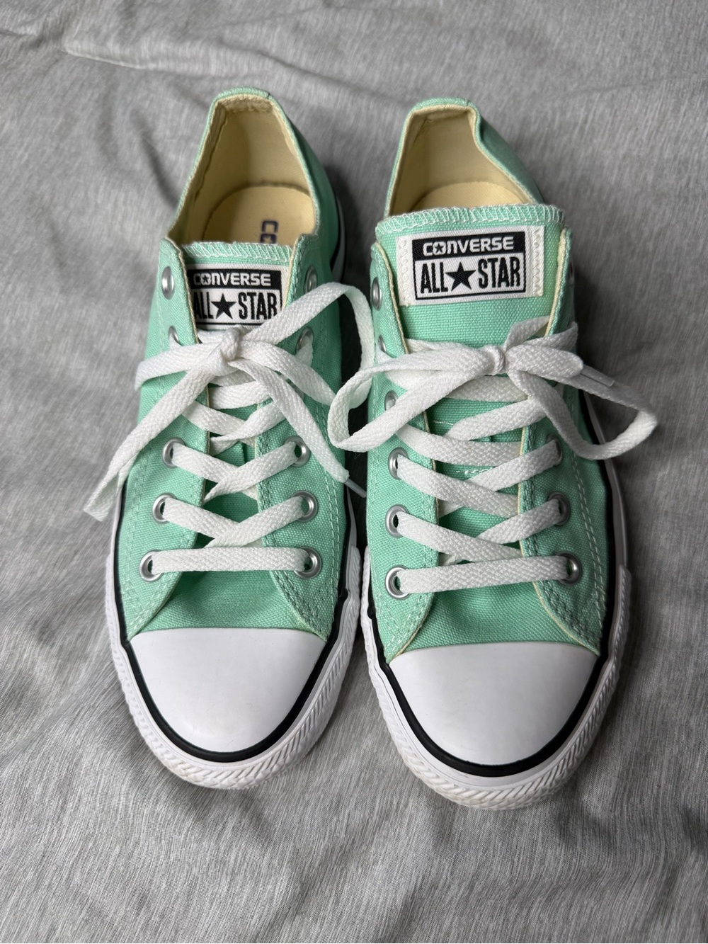 Converse Kids Mint Green Low Top Canvas Sneakers